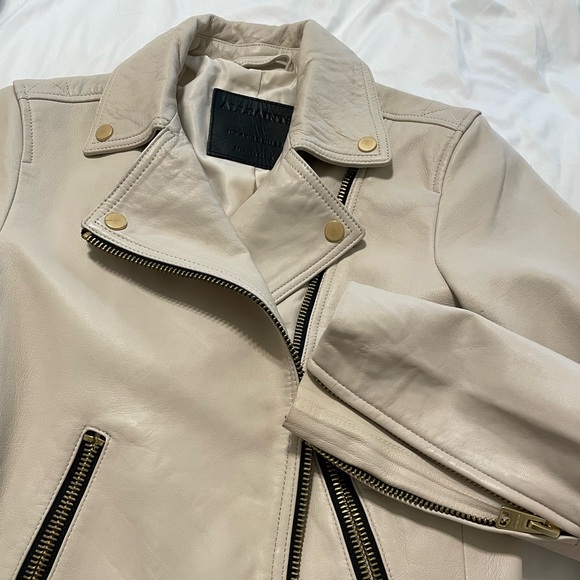 All Saints Dalby Leather Jacket size 0 - Picture 5 of 7